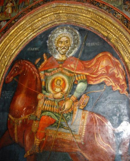 Фреска с изображением Святого Минаса в монастыре его имени на Кипре