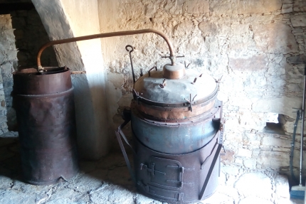 Старый оливковый пресс в деревне Лофу