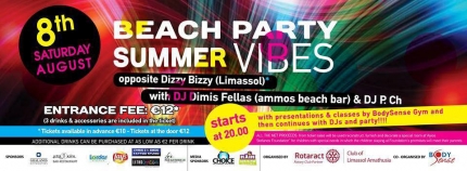 Благотворительная вечеринка на пляже Дасуди в Лимассоле